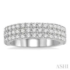 14k 1.25ct Diamond Three Row Band