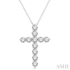 14K 3.00ct Diamond Cross Pendant