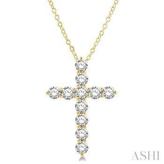 14K 3.00ct Diamond Cross Pendant