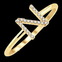 10k 0.05ct Diamond Size-7 "N"-Ring