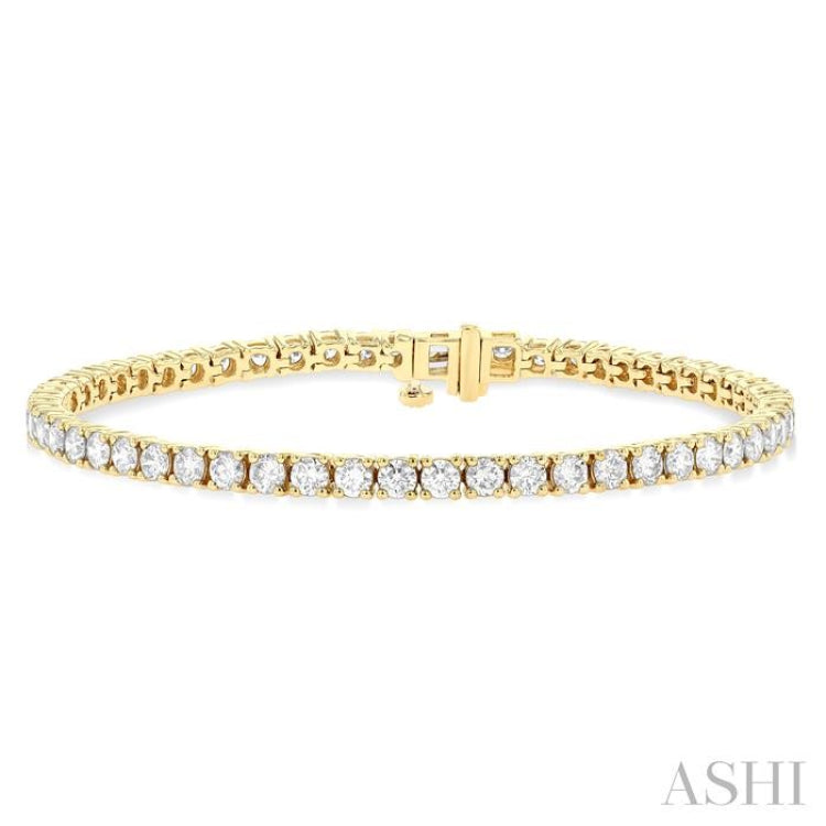 5 ctw Round Cut Diamond Tennis Bracelet in 14K Yellow Gold