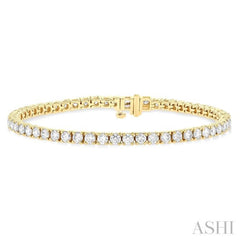 5 ctw Round Cut Diamond Tennis Bracelet in 14K Yellow Gold