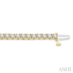 5 ctw Round Cut Diamond Tennis Bracelet in 14K Yellow Gold