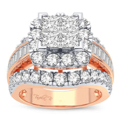 14K 4.00ct Diamond Cluster Ring