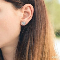 10K 0.10ct Diamond Heart Earring