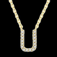 10K 0.20CT DIAMOND INITIAL U PENDANT