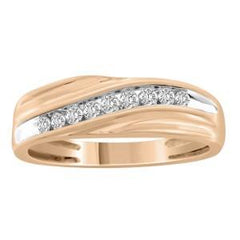 10K .25CT-Diamond Round-Cut Wedding Band