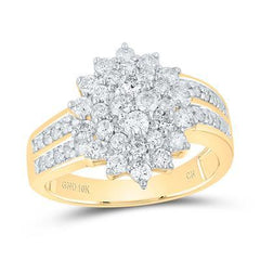 10K 1.00ct Diamond Cluster Ring
