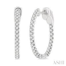 14K 0.50ct Diamond Hoop Earrings