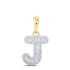 10K 1.25ct Diamond J-Initiall Pendant