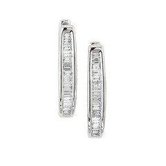 14K 0.25ct Diamond Hoop Earrings