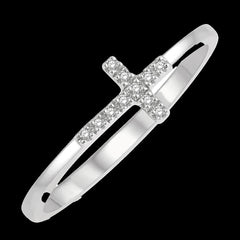 10K .20CT-Diamond Cross Ring