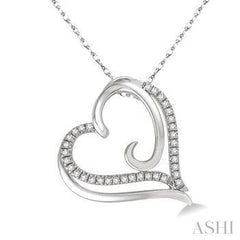 10K .10CT Diamond Heart Pendant