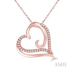 10K .10CT Diamond Heart Pendant