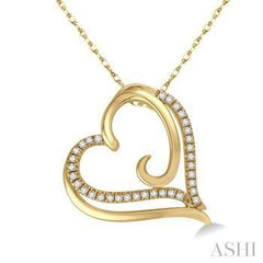 10K .10CT Diamond Heart Pendant