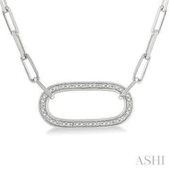925 0.10ct Diamond Paper Clip Necklaces