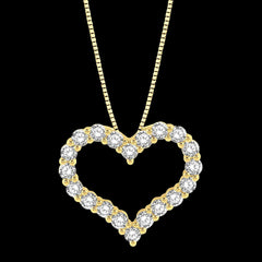 14K 0.25ct Diamond Heart Pendant