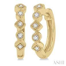 10K 0.10ct Diamond Hoop Earrings
