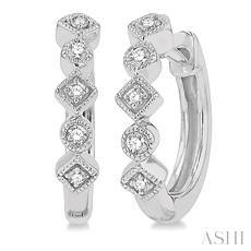 10K 0.10ct Diamond Hoop Earrings
