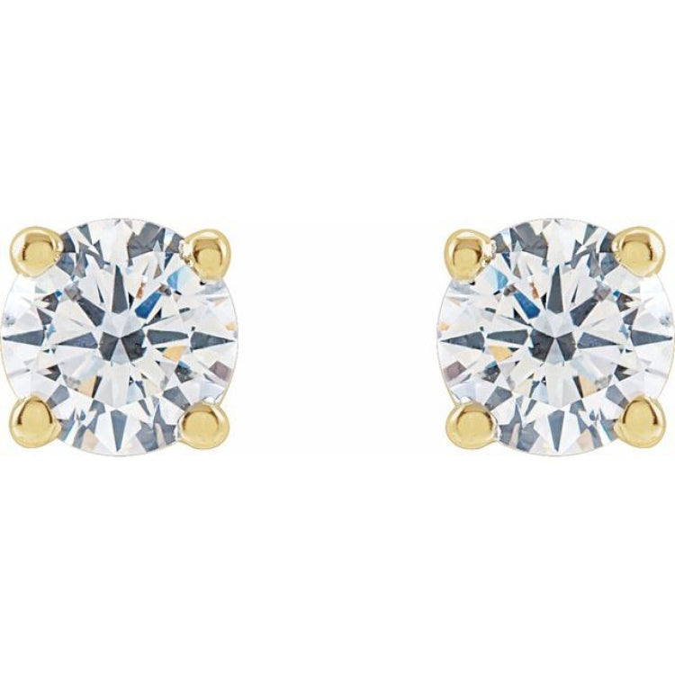 14K Yellow 1/2 CTW Lab-Grown Diamond Stud Earrings