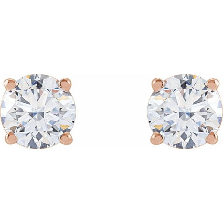 14K Rose 1 CTW Lab-Grown Diamond Stud Earrings