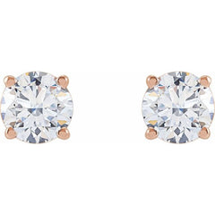 14K Rose 1 CTW Lab-Grown Diamond Stud Earrings