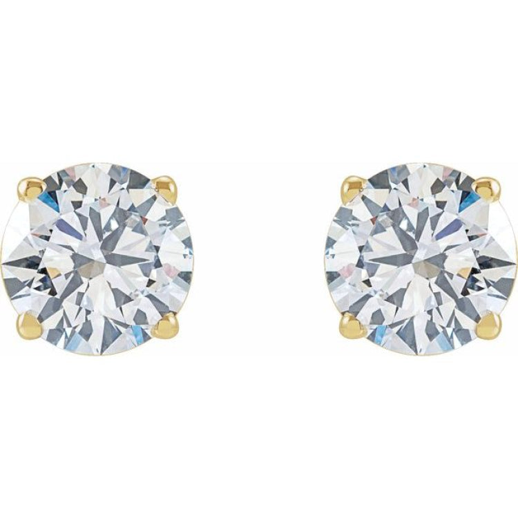 14K Yellow Gold 2 CTW Lab-Grown Diamond Earrings