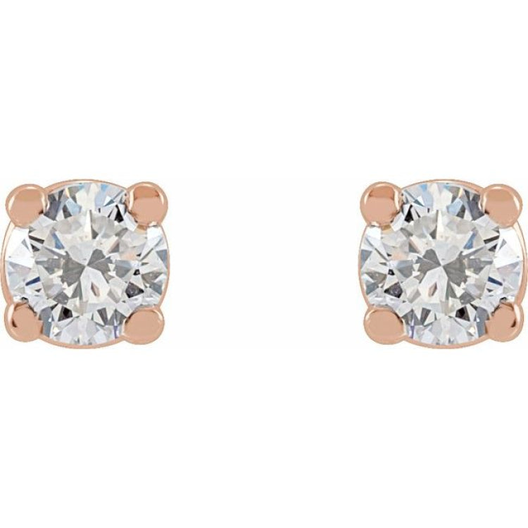 14K Rose 1/3 CTW Lab-Grown Diamond Stud Earrings