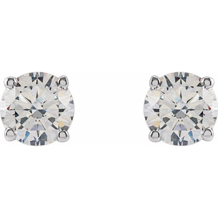 14K White 3/4 CTW Lab-Grown Diamond Stud Earrings