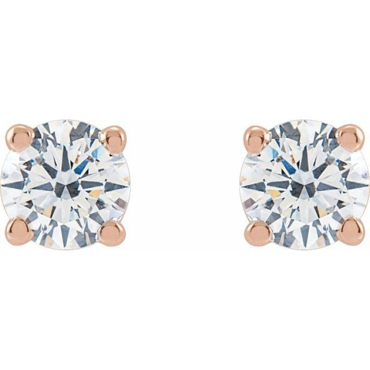 14K Rose 3/4 CTW Lab-Grown Diamond Stud Earrings