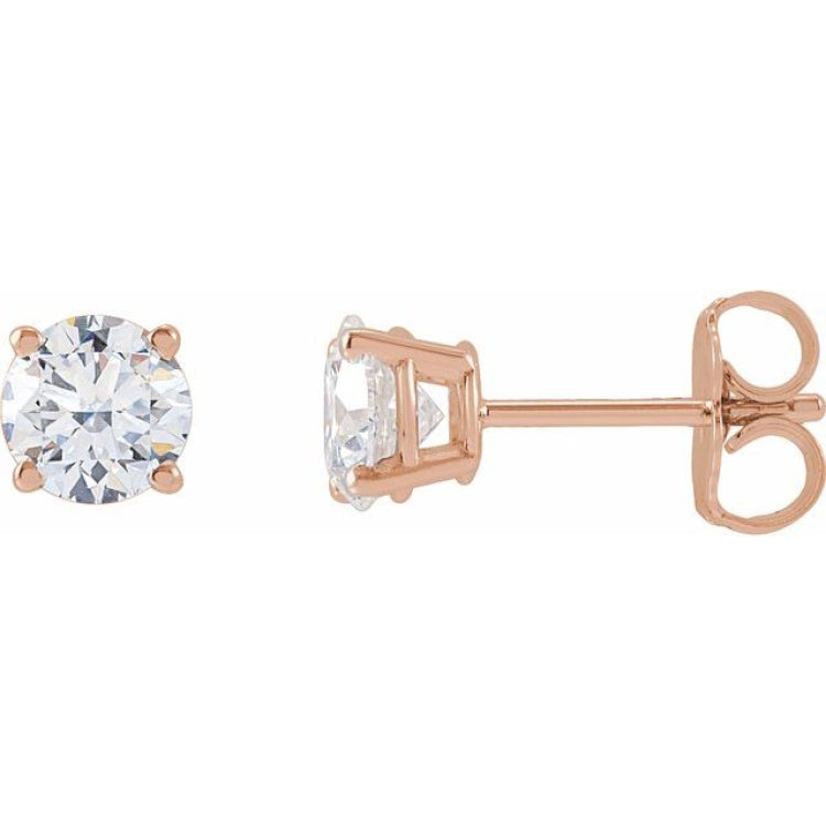 14K Rose 1 CTW Lab-Grown Diamond Stud Earrings