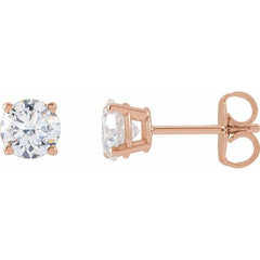14K Rose 1 CTW Lab-Grown Diamond Stud Earrings