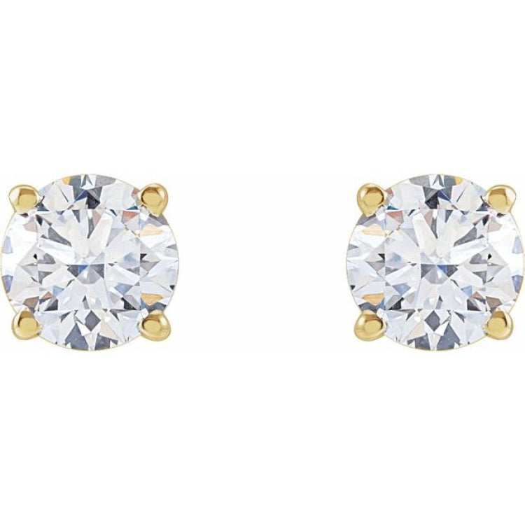 14K Yellow 1 1/4 CTW Lab-Grown Diamond Stud Earrings