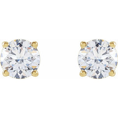 14K Yellow 1 1/4 CTW Lab-Grown Diamond Stud Earrings
