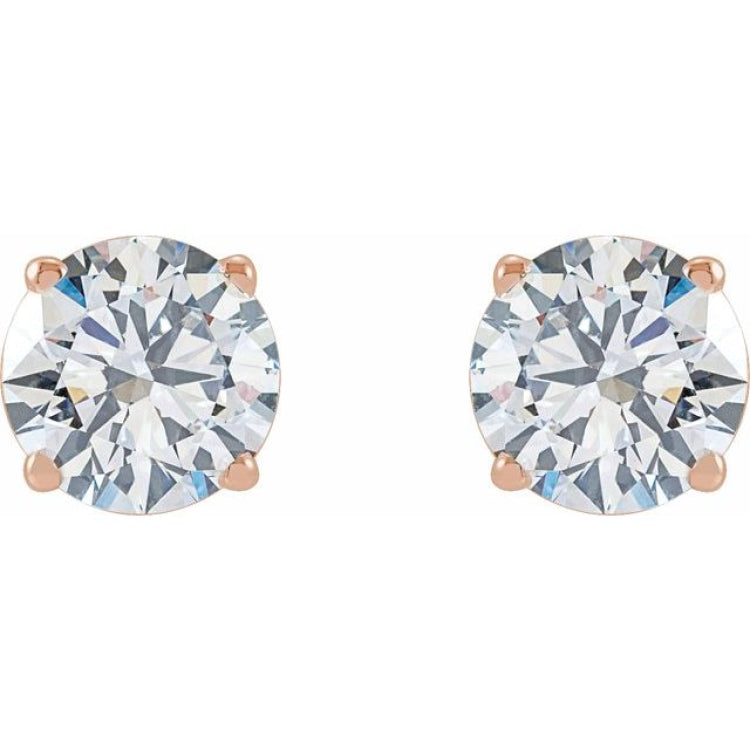 14K Rose 1 1/2 CTW Lab-Grown Diamond Stud Earrings