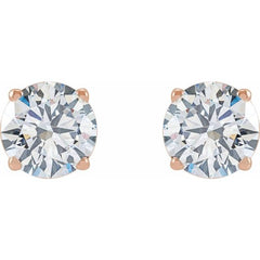 14K Rose 1 1/2 CTW Lab-Grown Diamond Stud Earrings