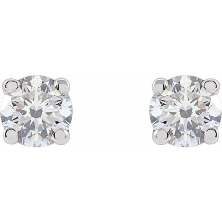 14K White 1/4 CTW Lab-Grown Diamond Stud Earrings