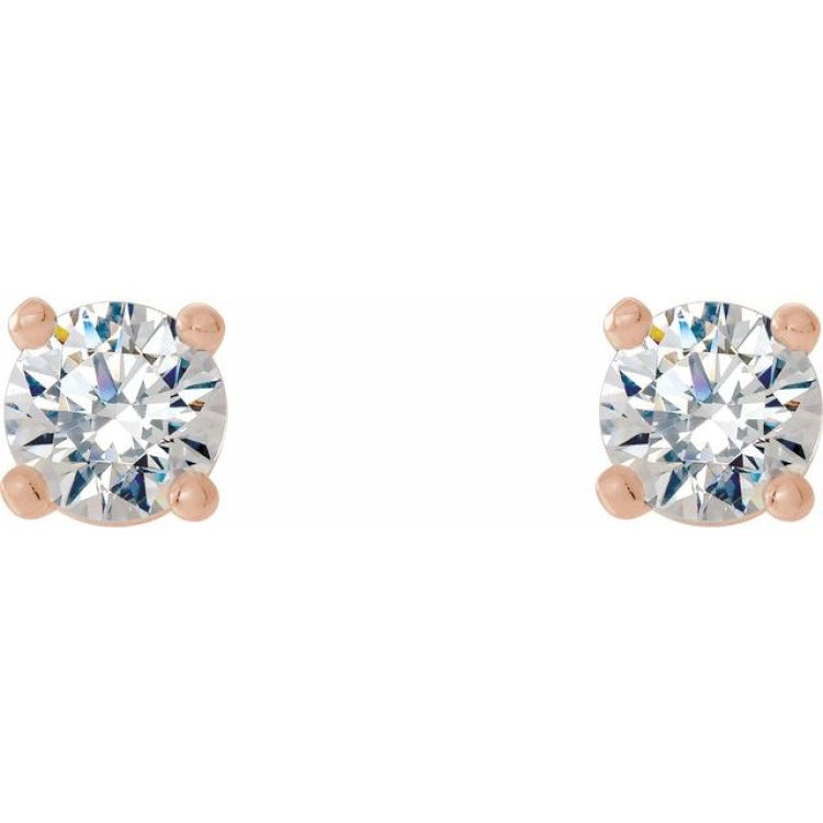 14K Rose Gold 1/5 CTW Lab-Grown Diamond 4-Prong Stud Earrings