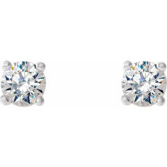 14K White 1/5 CTW Lab-Grown Diamond 4-Prong Stud Earrings
