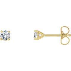 14K Yellow Gold 1/3 CTW Lab-Grown Diamond 4-Prong Stud Earrings