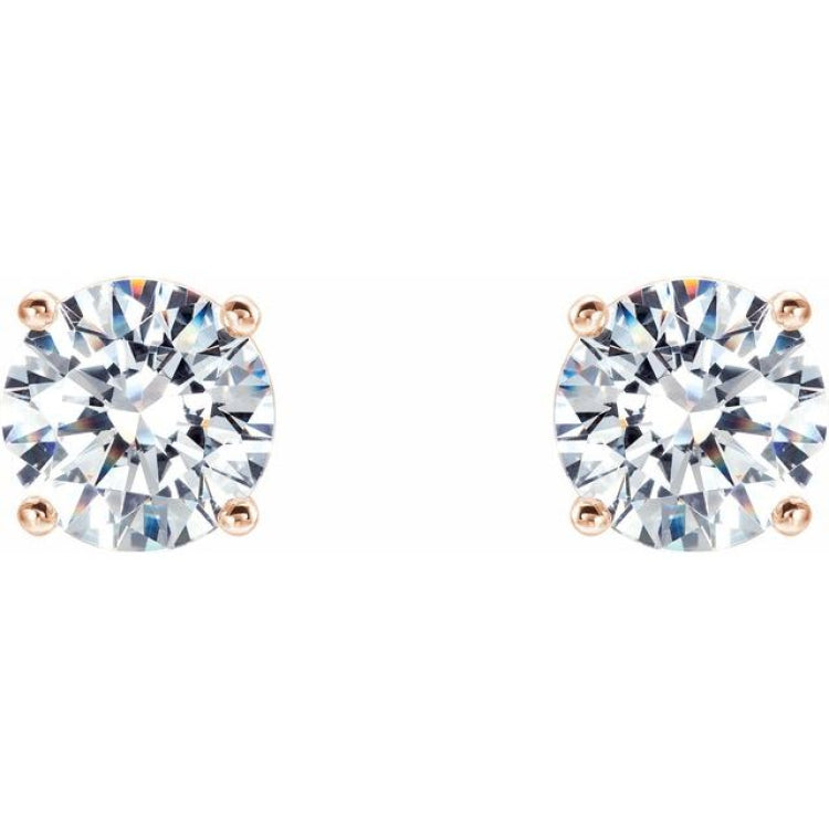 14K Rose Gold 1/2 CTW Lab-Grown Diamond 4-Prong Stud Earrings