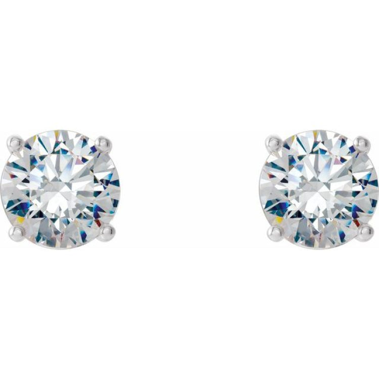 14K White 3/4 CTW Lab-Grown Diamond 4-Prong Stud Earrings