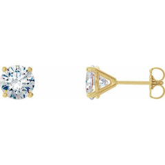 14K Yellow Gold 1 CTW Lab-Grown Diamond 4-Prong Stud Earrings