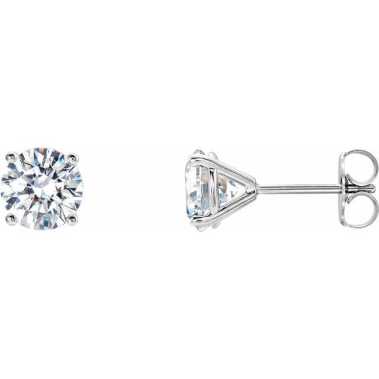 14K White 1 1/2 CTW Lab-Grown Diamond 4-Prong Stud Earrings