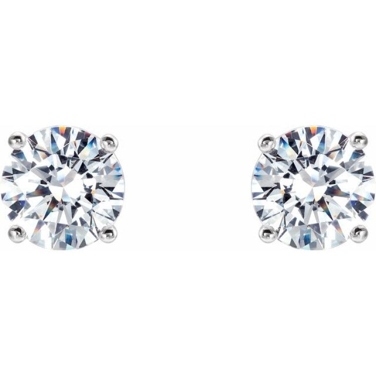 14K White 1 1/2 CTW Lab-Grown Diamond 4-Prong Stud Earrings