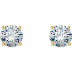 14K Yellow 1 1/2 CTW Lab-Grown Diamond 4-Prong Stud Earrings