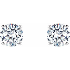 14K White Gold 2 CTW Lab-Grown Diamond 4-Prong Stud Earrings