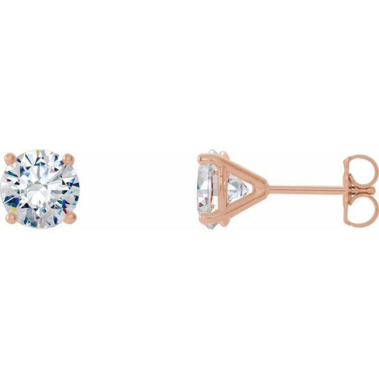 14K Rose Gold 2 CTW Lab-Grown Diamond 4-Prong Stud Earrings