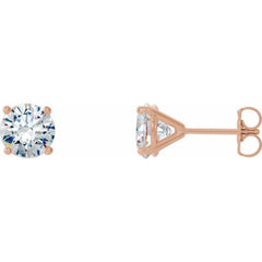 14K Rose 2 CTW Lab-Grown Diamond 4-Prong Stud Earrings