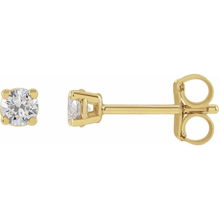 14K Yellow Gold 1/8 CTW Lab-Grown Diamond Earrings